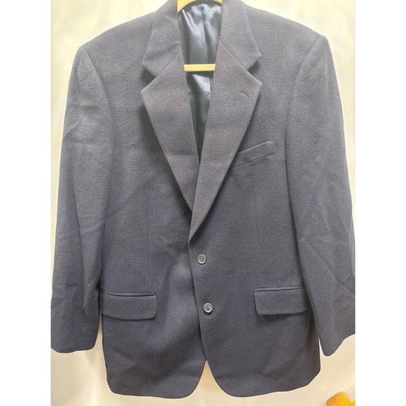 Brooks Brothers Blazer Mens 40RDark Navy CamelhairBlend Two Button Classic